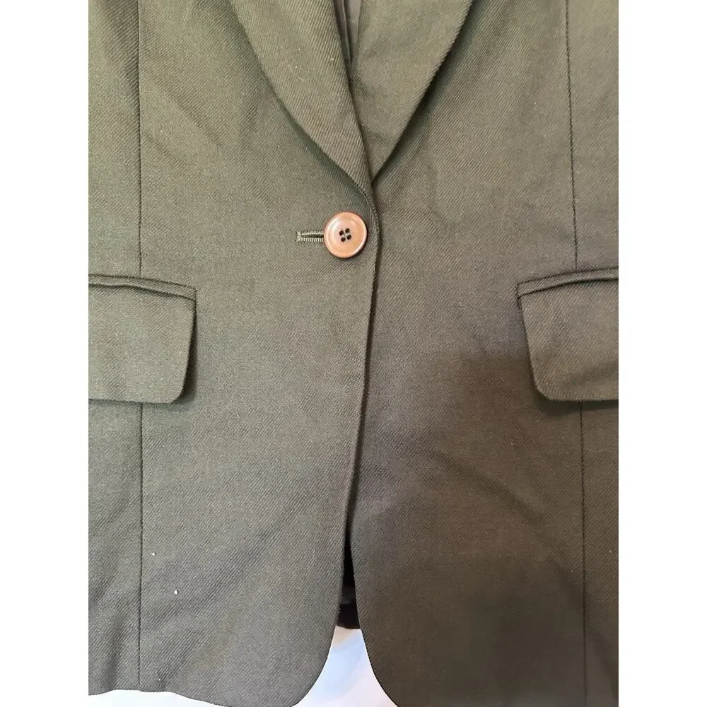 Vtg Pendleton Petite 10 Blazer USA Virgin Wool‎ Green Women's Single Button Coat